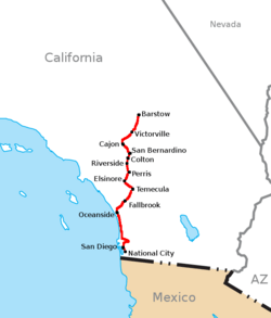 California Southern Railroad route map.png