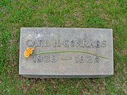 Carl H. Conrads Gravestone, Fairview Cemetery, West Hartford, CT - May 2016