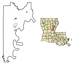 Location of Harrisonburg in Catahoula Parish, Louisiana.