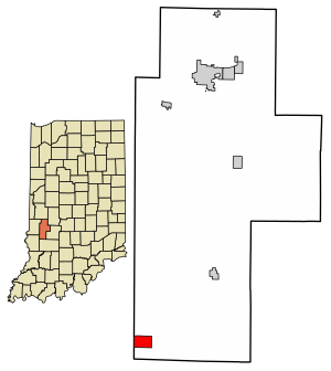 Location of Coalmont in Clay County, Indiana.