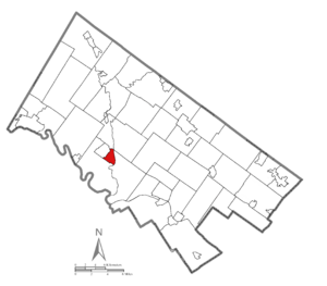 Location of Collegeville in Montgomery County, Pennsylvania.