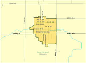 Detailed map of New Richland, Minnesota