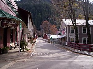 Downieville, California, at Main and Commercial St., looking south