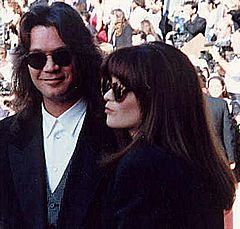 Eddie Van Halen and Valerie Bertinelli at the 1991 Emmy Awards