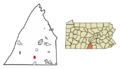 Franklin County Pennsylvania Incorporated and Unincorporated areas Greencastle Highlighted
