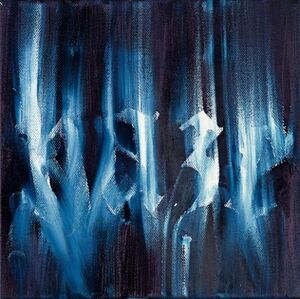 Gary Simmons Haze Fade 2005 Oil on canvas 7⅞ x 7⅞ inches (20.0 x 20.0 cm)