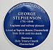 George Stephenson blue plaque, Chesterfield railway station.jpg