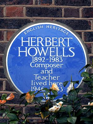 Herbert Howells 1892-1983 Composer and Teacher lived here 1946-1983