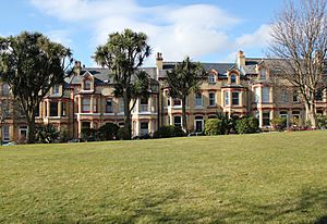 Hutchinson Square, Douglas, Isle of Man - South side houses across the lawn