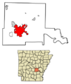 Jefferson County Arkansas Incorporated and Unincorporated areas Pine Bluff Highlighted 0555310