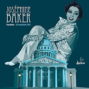 Joséphine Baker au Panthéon - illustration de JipéDan