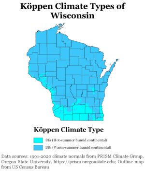 Köppen Climate Types Wisconsin
