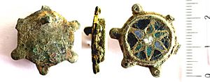 Late early-medieval cloisonné enamelled disc brooch (FindID 242106)
