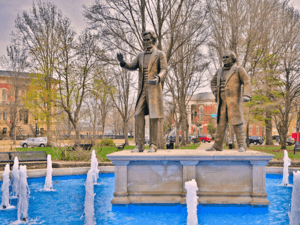 Lincoln vs Douglas Debate Memorial - Washington Park Historic District-Ottawa Illinois