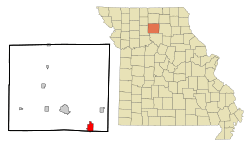 Location within Linn County and Missouri