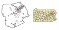 Luzerne County Pennsylvania Incorporated and Unincorporated areas Warrior Run Highlighted