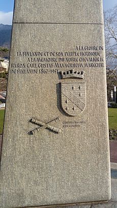 Mannerheim Memorial in Montreux dedication