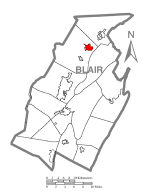 Location within Blair County