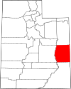 State map highlighting Grand County