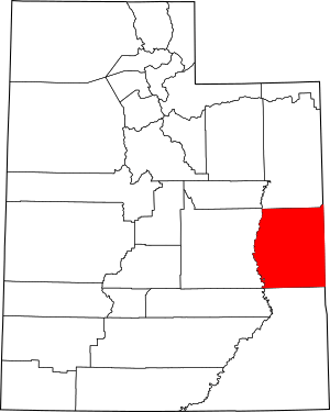 Map of Utah highlighting Grand County