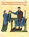 Matylda wrecza mieszkowi II ksiege liturgiczna
