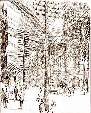 New York utility lines in 1890