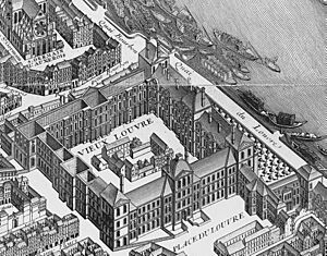 Palais du Louvre on the map of Turgot 1739 - Kyoto U