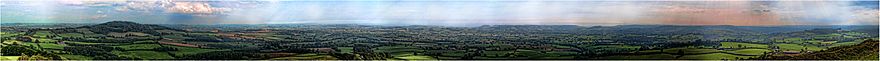 Panoramic view from Pilsdon Pen. Dorset