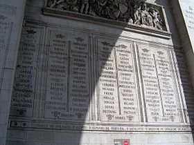 Paris Arc de Triomphe inscriptions 7