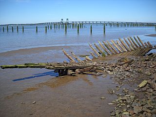 Remains of T J Potter on northeast shore of Youngs Bay, Astoria, OR, 2012