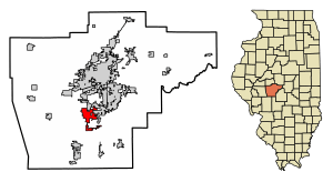 Location of Chatham in Sangamon County, Illinois.
