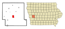 Location of Harlan, Iowa