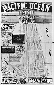 StateLibQld 2 191855 Estate map for Pacific Ocean Estate, Southport, 1915