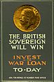 Poster depicting the gold sovereign with text urging support for the British cause in the First World War