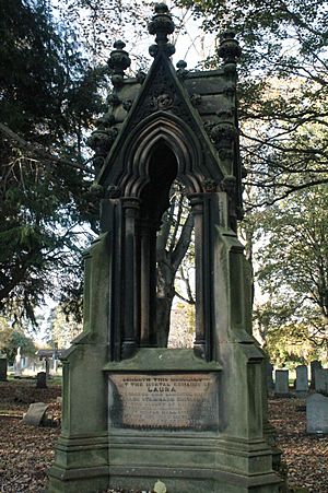 The Gothic memorial to Laura Eustace in Warriston Cemetery