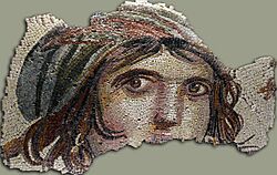 The Gypsy Girl Mosaic of Zeugma with bg