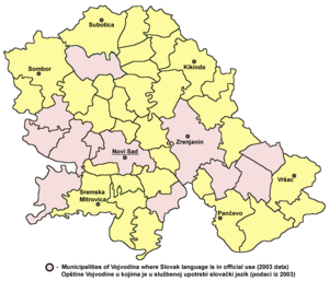 Vojvodina slovak map