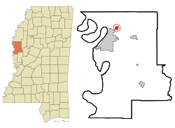 Location of Metcalfe, Mississippi