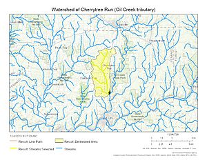 Watershed of Cherrytree Run (Oil Creek tributary)