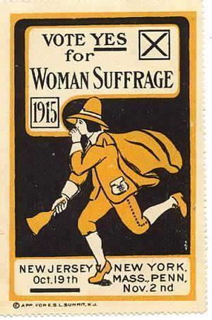 "Vote Yes for Woman Suffrage 1915" Stamp