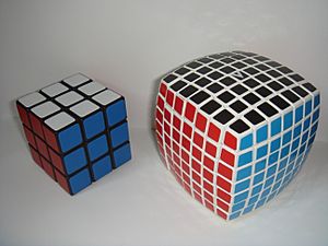 3x3x3 standard cube and 7x7x7 v-cube