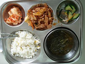 A South Korean school lunch