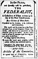 An Advertisement of The Federalist - Project Gutenberg eText 16960