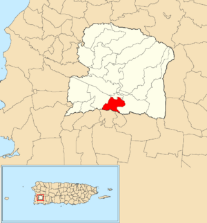 Location of Ancones within the municipality of San Germán shown in red