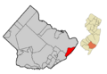 Atlantic County New Jersey Incorporated and Unincorporated areas Brigantine Highlighted