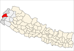 Location of Baitadi district in Nepal