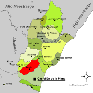Borriol-Mapa de la Plana Alta