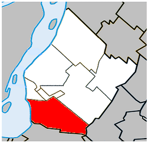 Location within Urban Agglomeration of Longueuil.