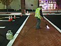 Construction of a crosswalk using polymer modified cement slurry