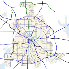 Dallas, Texas road map